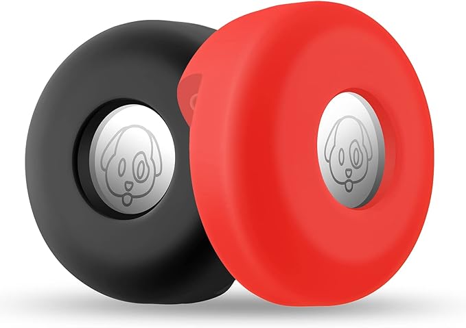 Airtag Holder for Dog Collar, Cibaabo Silicone Air Tag Case Cover Compatible with Apple Airtags for 0.8-1.2inch Cat Pet Collar Harness Loop-Mewly Pet