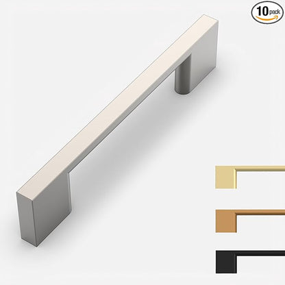 10 Pack Brushed Satin Nickel Cabinet Pulls 3.75 Inch Handles Hardware for Kitchen Cabinets Dresser Nickel Pulls