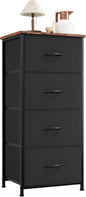 Somdot Dresser for Bedroom with 4 Drawers, Storage Organizer Chest of Drawers with Removable Fabric Bins for Closet Bedside Living Room Laundry Entryway Hallway, Black Rustic Brown