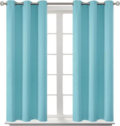 BGment Blackout Curtains - Grommet Thermal Insulated Room Darkening Bedroom and Living Room Curtains, Set of 2 Panels (38 x 84 Inch, Baby Blue)