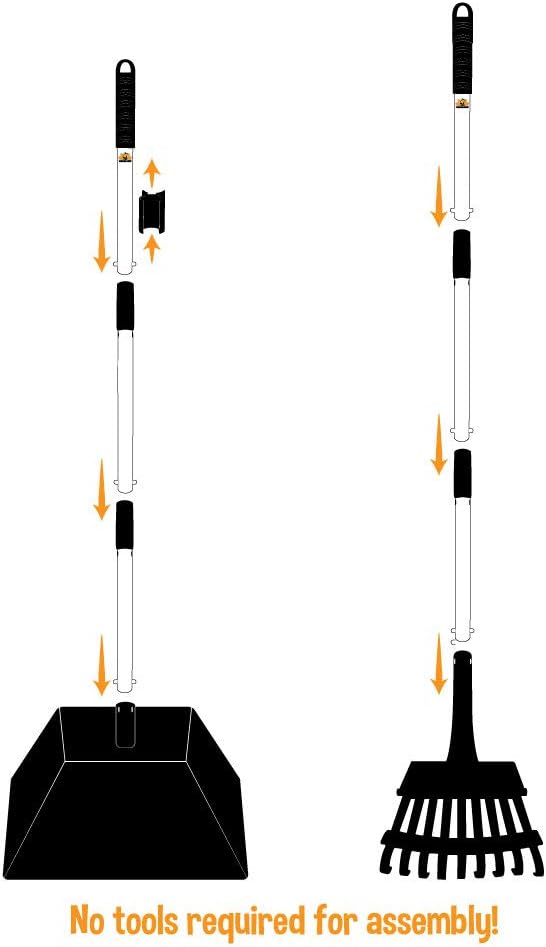 Bodhi Dog Pooper Scooper for Large Dogs - Heavy Duty Metal Poop Scoop w/Long Handle Tray & Rake - Dog Poop Scooper for Yard, Grass, Street, Gravel & Outdoor Areas - Pet Waste Cleanup Tool-Mewly Pet