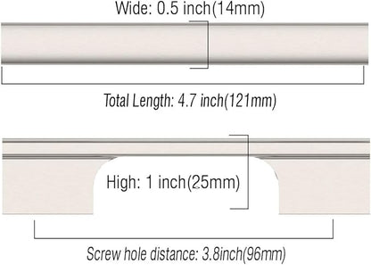 Asidrama 10 Pack 3.75 Inch(96mm) Brushed Satin Nickel Kitchen Cabinet Handles, Cabinet Pulls Kitchen Cabinet Hardware for Cupboard Drawer Pulls