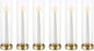 NUPTIO Hurricane Glass Candle Holders: 6 Pcs Gold Metal Taper Candlesticks Holder with 11.81 inch Long Clear Bottomless Cylinder Cover Stands for Wedding Anniversary Bridal Shower Table Centerpiece