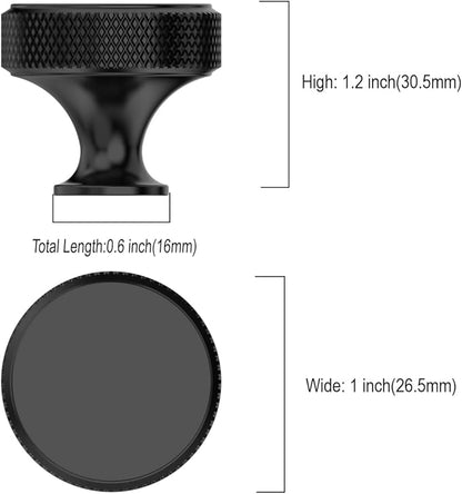 Asidrama 10 Pack Matte Black Kitchen Cabinet Knobs Knurled Dresser Knobs Drawer Knob Cabinet Hardware Aluminum Knob for Dresser Drawers