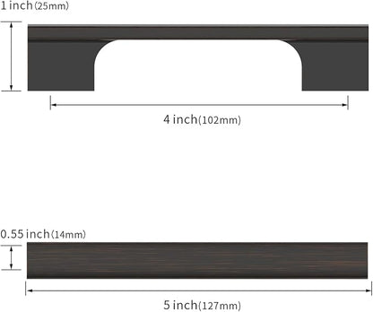 Asidrama 10 Pack 4 Inch(102mm) Oil Rubbed Bronze Kitchen Cabinet Handles, Cabinet Pulls Kitchen Cabinet Hardware for Cupboard Drawer Pulls