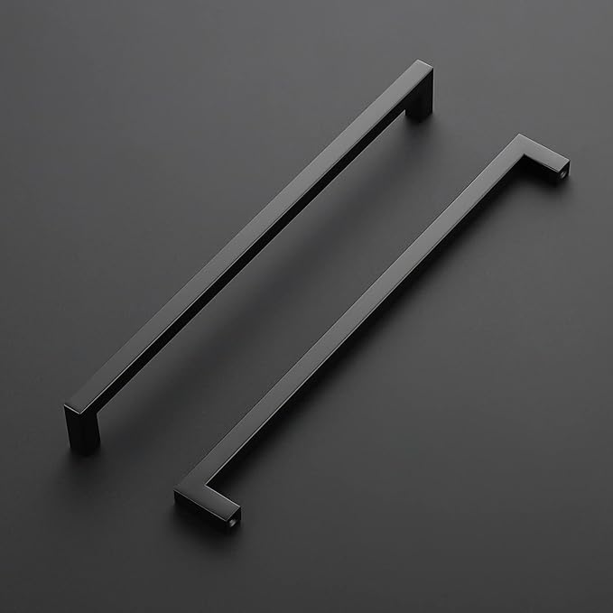 Ravinte 20 Pack Black Cabinet Pulls 11-1/3 Inch Square Kitchen Cabinet Handles Matte Black Kitchen Hardware for Drawer Pulls Drawer Handles Come with Screwdriver