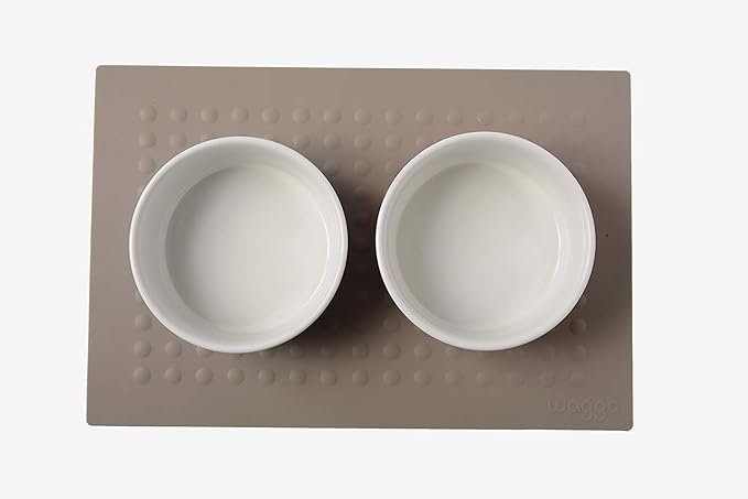 Waggo Dipper Ceramic Dog Bowl for Small and Large Breeds - Heavyweight and Durable Pet Food and Water Dish Crock, Dishwasher Safe, Modern (Dolphin, Small)-Mewly Pet