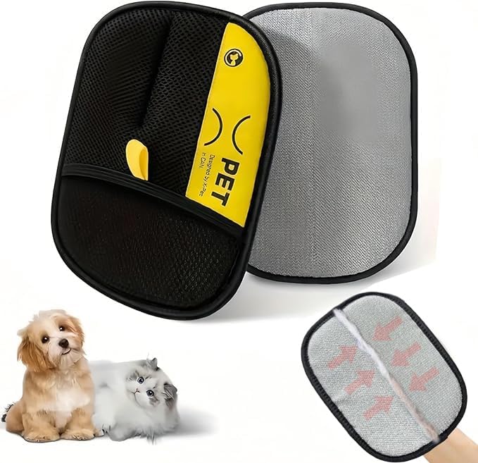 2PCS Pet Hair Remover Gloves, Pet Hair Removal Tool, Reusable Removal Tool for Couch, Furniture, Carpet, Car Seat, Cat Grooming Tools-Mewly Pet