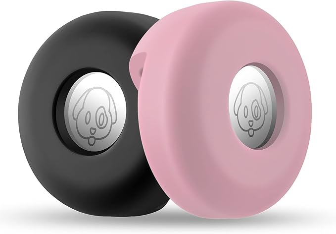 Airtag Holder for Dog Collar, Cibaabo Silicone Air Tag Case Cover Compatible with Apple Airtags for 0.8-1.2inch Cat Pet Collar Harness Loop-Mewly Pet