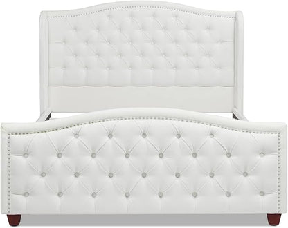 Jennifer Taylor Home Fontana Wingback Upholstered Platform Bed Frame