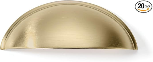 khtumeware 20 Pack 2-1/2" Drawer Pulls Champagne Bronze Cabinet Cup Pulls Kitchen Hardware Cabinet Handles Drawer Handles Knobs 2.5 inch Hole Center