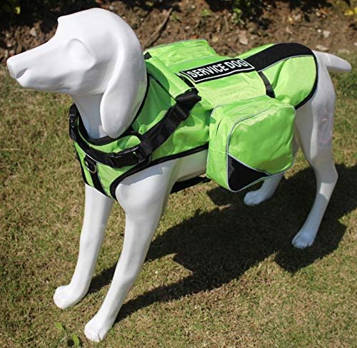 Serijoars Dog Vest Harnesses with Saddlebag Backpack for Camping & Travel - Reflective Hound Hiking Backpack Saddle Bag - Lightweight Vest Harness for Medium & Large Dogs (Green, S)-Mewly Pet