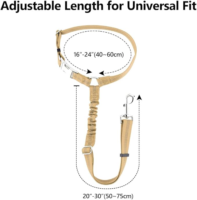 Plutus Pet Dog Seat Belt for Car Headrest, Reflective and Adjustable Restraint with Elastic Bungee for Safety, Vehicle Seatbelt Harness for Small Medium Large Dogs and Cats-Mewly Pet