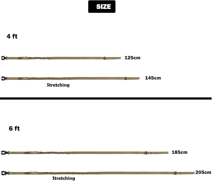 ICEFANG Tactical Dog Leash,K9 Training Walking Bungee Lead with 2 Control Handle,Heavy Duty Quick Release Metal Clasp,for Medium Large Breed (Reflective Orange, 6 FT)-Mewly Pet