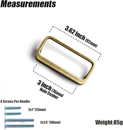 Goo-Ki Antique Brass Cabinet pulls with 3''(76mm) Hole Center,Modern Zinc Alloy Finger Pulls for Drawer,Wardrobe,Cupboard,6 Pack