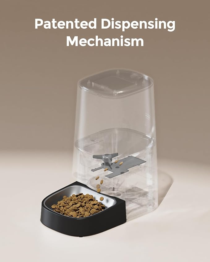 Cat Feeder Automatic - Cat Food Dispenser MeowServe S20, Auto Dog Feeder with Stainless Steel Bowl, 5L Pet Feeder with Patented Anti-Jam Port, App, Dual Lock Lid, Dual-Band WiFi & Power Supply-Mewly Pet