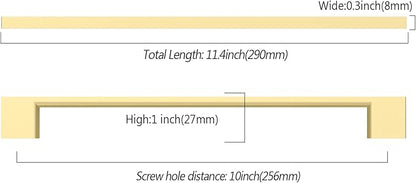 Asidrama 6 Pack 10 Inch(256mm) Brushed Gold Kitchen Cabinet Handles, Cabinet Pulls Kitchen Cabinet Hardware for Cupboard Drawer Pulls