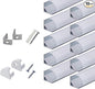 hunhun 10-Pack 6.6ft/ 2Meter V Shape LED Aluminum Channel System with Milky Cover, End Caps and Mounting Clips, Aluminum Profile for LED Strip Light Installations, Very Easy Installation