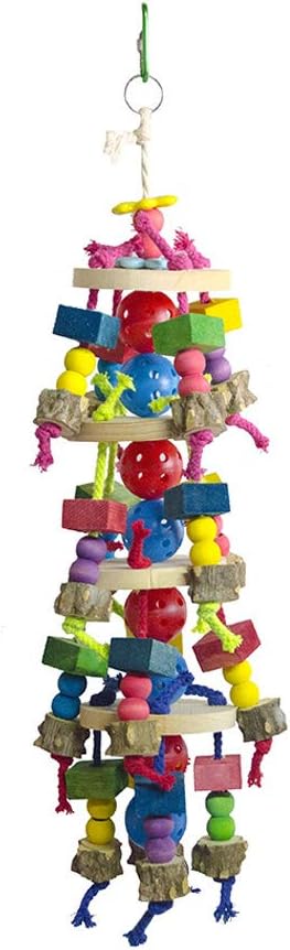 Deloky Large Parrot Toys - Natural Wood Large Bird Chewing Toys Suggested for Macaws cokatoos,African Grey and a Variety of Large Amazon Parrots-Mewly Pet