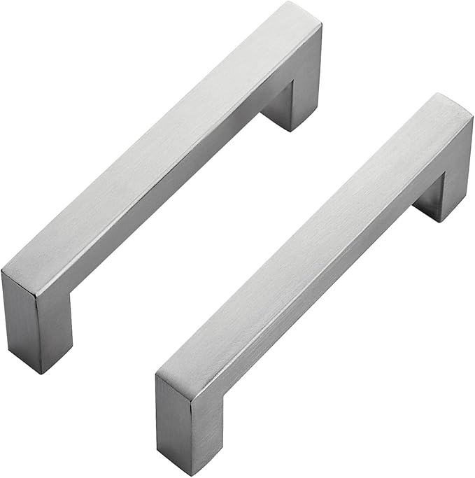 Ravinte 20 Pack Brushed Nickel Kitchen Cabinet Handles 3-3/4 Inch Cabinet Pulls Square Kitchen Hardware for Cabinet Drawer Pulls Drawer Handles Come with Screwdriver