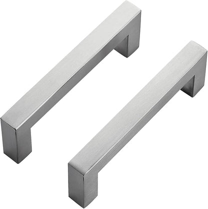 Ravinte 5 Pack Brushed Nickel Kitchen Cabinet Handles 3-3/4 Inch Cabinet Pulls Square Kitchen Hardware for Cabinet Drawer Pulls Drawer Handles Come with Screwdriver
