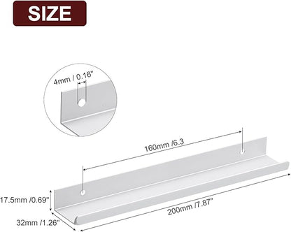 uxcell Cabinet Finger Edge Pull, 3pcs 200mm / 7.87" Aluminum Alloy Back Mount Hidden Cabinet Pulls Concealed Handle for Home Kitchen Drawer Cabinet, Silver