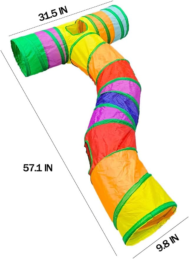 Cat Tunnel with Play Ball, Interactive Peek-a-Boo Cat Toys Cat Tube Toy, Colorful TS-Tunnel-Mewly Pet