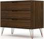 Manhattan Comfort Rockefeller 3 Drawer Dresser for Bedroom Storage, Nursery, Closet, Living Room, Entryway, TV Stand for Screens up to 32 Inches, Anti-Tip Kit Included, Set of 1, Brown