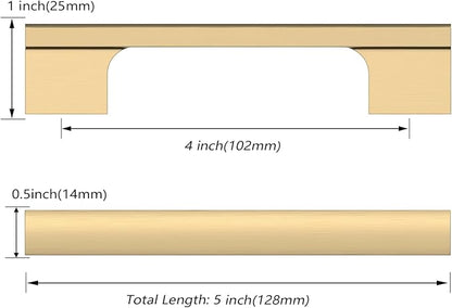 Asidrama 10 Pack 4 Inch(102mm) Champagne Bronze Cabinet pulls Kitchen Cabinet Handles, Cabinet Pulls Kitchen Cabinet Hardware for Cupboard Drawer Pulls