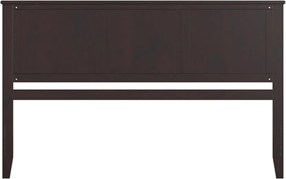 AFI, Madison King Solid Wood Panel Headboard with Attachable Charger, Espresso