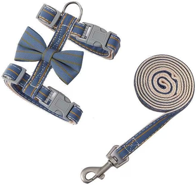 Butterfly Bow Tie Cat Harness and Leash Set - Adjustable, Escape-Proof, Breathable Kitten Vest with Cute Design for Small Cats & Indoor/Outdoor Safety Blue XS-Mewly Pet