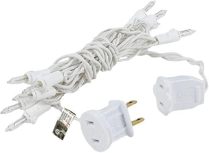 Novelty Lights 5 Feet 10 Bulbs Vintage Short Mini Light String, Clear Bulbs on White Wire, 4-Inch Spacing Fairy Lights, Connectable End-to-End, UL Listed for Indoor/Outdoor