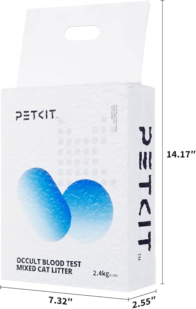 PETKIT New Occult Blood Monitoring Cat Litter, Ultra Absorbent Clumping Mixed Tofu Bentonite Litter, Odor Control and Dust Free-Mewly Pet