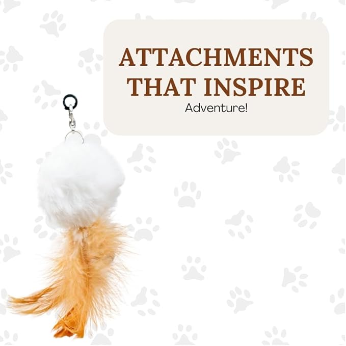 Interactive Cat Toys for Indoor Cats 2 in 1 Cat Wand Toys Solid Round Base Toys for Bored Indoor Adult Cats Self Play Feather Toy Bird Feather-Mewly Pet