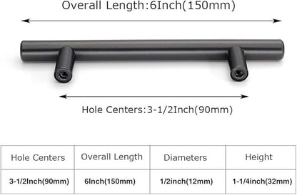 homdiy 3.5" Cabinet Handles Black Drawer Pulls - HD201BK Modern Cabinet Pulls Cabinet Hardware for Kitchen Cabinets, 10 Pack Stainless Steel Cupboard Handles