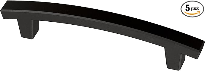Franklin Brass (5-Pack) – Matte Black Cabinet Handles, 4 Inch Hole Center, Pulls for Drawers, Kitchen Cabinet Door, Dressers | Pierce