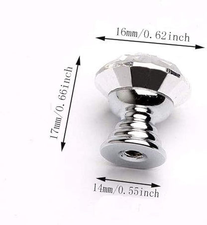 SCRTB 12Pcs Mini Crystal Single Hole Knobs Makeup Jewelry Storage Box Drawer Cabinet Handle for Decor Door Pull Handle for Vintage Wardrobe Wine Cabinet, Closets, Cupboard