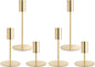 Gold Taper Candlestick Holders,Taper Candle Holders Set of 6,Metal Taper Candle Sticks Stand Holders,Modern Decorative Candle Holders for Wedding Certerpieces,Festive, Mantel,Home,Party