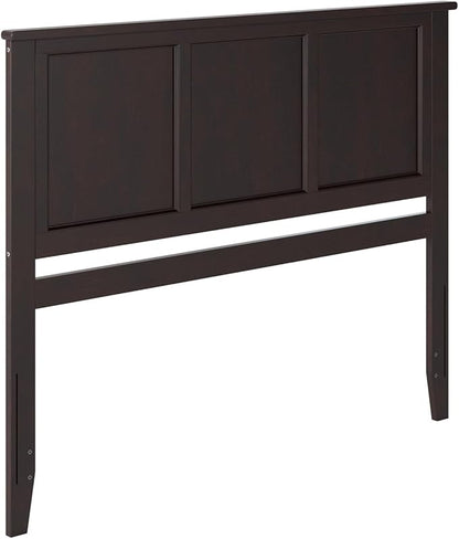 AFI, Madison Queen Solid Wood Panel Headboard with Attachable Charger, Espresso