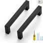 Ravinte 3 Pack Black Cabinet Pulls 4-1/2 Inch Square Kitchen Cabinet Handles Matte Black Kitchen Hardware for Drawer Pulls Drawer Handles Come with Screwdriver