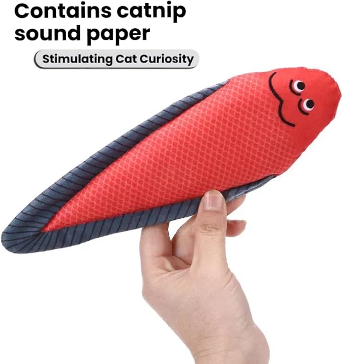 Catnip Toys 5 Pcs Set Crinkle Sound Catnip Fish, Soft and Durable, Stuffed with Natural Catnip Interactive Kitten Toy for Indoor Cat Exercise for Cats(Multi Colors)-Mewly Pet