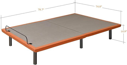 King Adjustable Bed Frame Base - Easy to Install in 5 Minutes, Massage, Wireless Remote, Foot&Head Inclined, Zero Gravity, Dual USB Ports, Under Bed Light, 3000 Premium Series