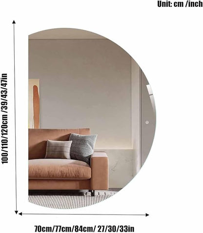Half Moon LED Bathroom Mirror,Frameless Backlit Wall Mirror, Anti-Fog Smart Vanity Mirror,3 Colors Lights Dimmable Brightness and Time,Touch Switch (Left Semicircle, 100 * 70)