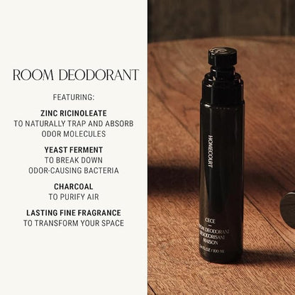 Homecourt Room Deodorant, Natural Room Spray, Fine Fragrance of Cedarwood & Leather, For Kitchen, Bathroom & more, Clean Formula, Cece, 3.4 oz