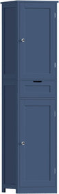 Iwell 67" Tall Bathroom Cabinet, Storage Cabinet with 2 Doors & 1 Drawer, Bathroom Storage Cabinets with Adjustable Shelves, for Living Room, Laundry Room, Home Office, Blue
