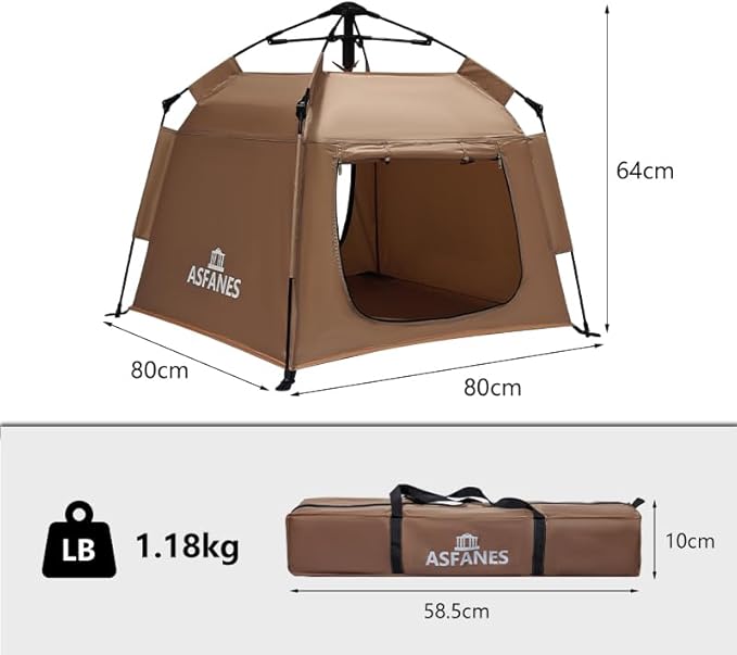 Outdoor Waterproof Pet Automatic Camping Tent, Pop up Cave Bed for Indoor Cats and Small Dogs, Portable Cat House Dog House, Brown.-Mewly Pet