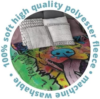 Dawhud Direct Colorful German Shepherd Fleece Blanket for Bed, 50 x 60 Dean Russo German Shepherd Fleece Throw Blanket for Women, Men and Kids - Super Soft Plush Dog Blanket Throw Plush