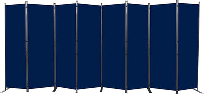 Room Divider, 8 Panel Folding Privacy Screens with Wider Support Feet, 6 Ft Portable Room Partition for Room Separator, 176" W X 71" H, Navy Blue
