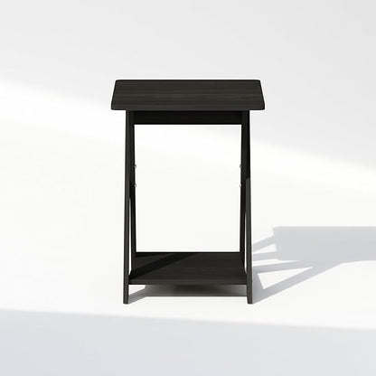 Furinno TIDUR Night Stand, Open Shelf Design X-Legs Nightstand, Criss-Crossed Bedside Table, End Table, Side Table, for Bedroom, Living Room, Espresso