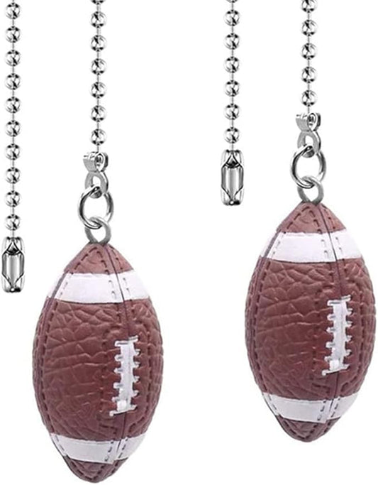 Ceiling Fan Pull Chain Extender - 12 Inch Pull Chain Connector for Lighting Fans, 2 Pack (Football)